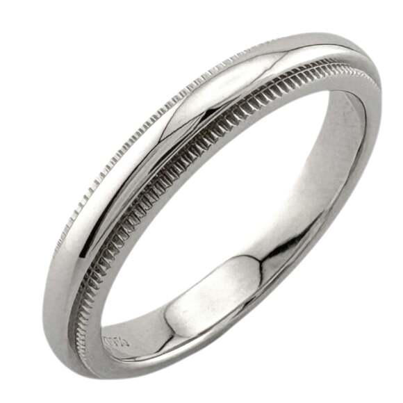 Pre-owned Tiffany & Co. Milgrain Ring Pt950 Platinum Women's TIFFANY